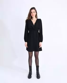 Короткое платье с длинными рукавами и вырезом Molly Bracken, черный