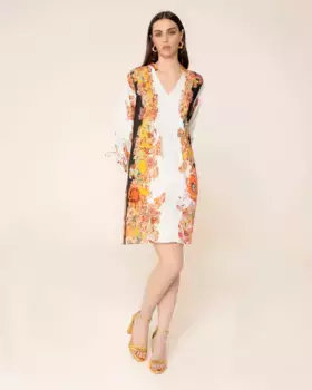 Короткое платье с длинными рукавами Rania Niza, мультиколор