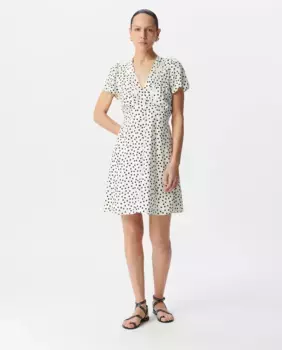 Короткое платье с коротким рукавом IKKS, цвет Crudo