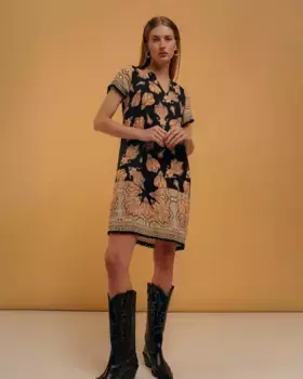 Короткое платье с коротким рукавом Niza, черный