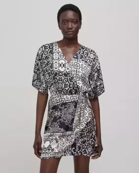 Короткое платье с короткими рукавами IKKS, черный