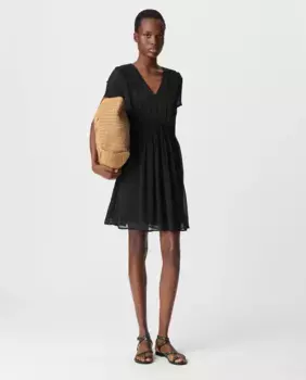 Короткое платье с короткими рукавами IKKS, чёрный