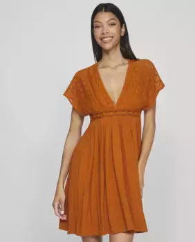 Короткое платье с короткими рукавами Vila, цвет Teja