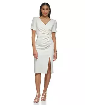 Короткое платье с круглым вырезом DKNY, белый