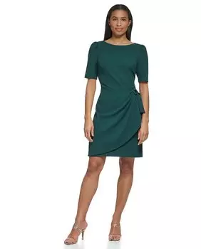 Короткое платье с круглым вырезом DKNY, темно-зеленый