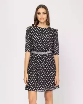 Короткое платье с круглым вырезом Niza, черный