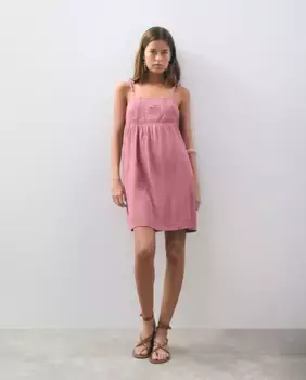 Короткое платье с кружевными деталями Brownie, розовый