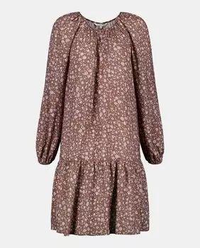 Короткое платье с люрексом Southern Cotton, коричневый