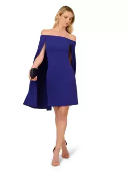Короткое платье с накидкой Adrianna Papell, синий
