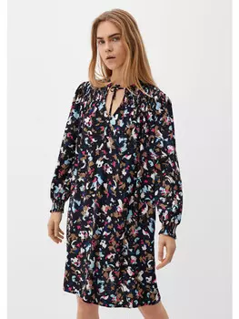 Короткое платье s.Oliver Kleid kurz, цвет Blau-mehrfarbig