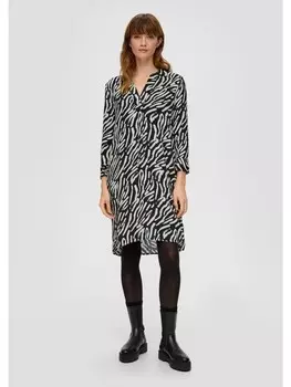 Короткое платье s.Oliver Kleid kurz, цвет Schwarz-wei