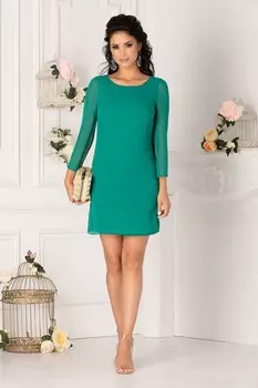 Короткое платье с овальным вырезом и вырезами на рукавах Barocca, зеленый