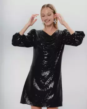 Короткое платье с пайетками Emilia Dolores Promesas, черный