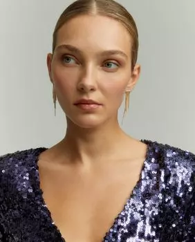 Короткое платье с пайетками Tintoretto, фиолетовый