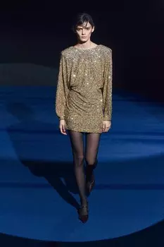 Короткое платье с пайетками ZARA, золотой