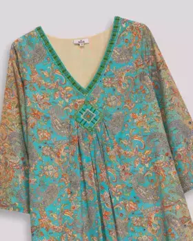 Короткое платье с принтом и воротником-пико Bali Niza, зеленый