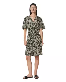 Короткое платье с принтом из смеси лиоцелла OCS Blended-TENCEL MARC O'POLO, черный