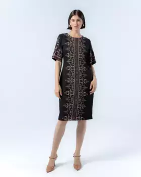 Короткое платье с принтом Loreto спереди Niza, черный