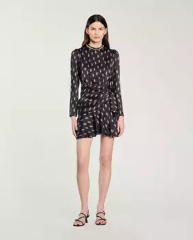 Короткое платье с принтом Sandro, мультиколор