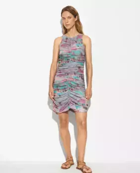 Короткое платье с принтом в виде пятен и рюшами Parfois, мультиколор