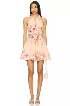Короткое платье с пряжкой на поясе Hemant And Nandita, peach pink