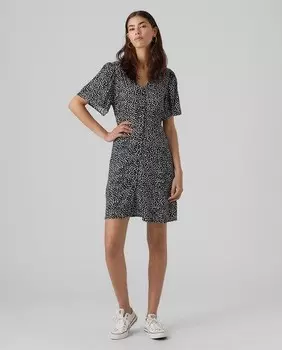 Короткое платье с пуговицами Vero Moda, бежевый