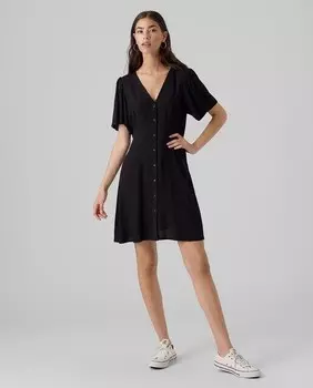 Короткое платье с пуговицами Vero Moda, черный