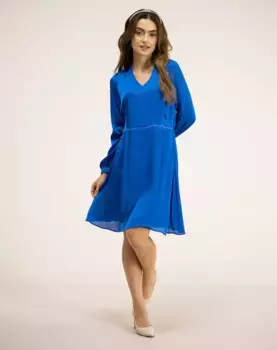 Короткое платье с раскрытым мечом Naf Naf, синий