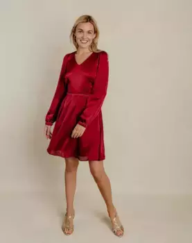 Короткое платье с раскрытым мечом Naf Naf, бордовый