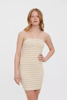 Короткое платье с ремешком на шее Vero Moda, желтый