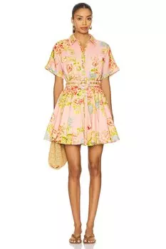 Короткое платье с ремнем на пряжке Hemant And Nandita, multi