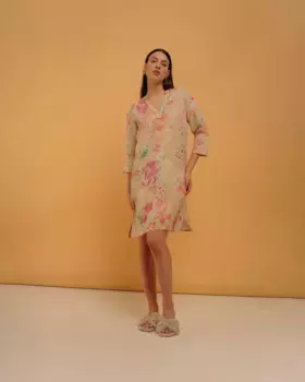 Короткое платье с рукавами 3/4 и круглым вырезом Niza, мультиколор