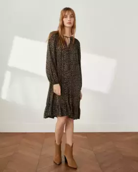 Короткое платье с рукавами реглан Southern Cotton, зеленый