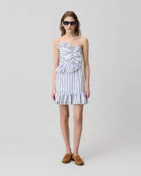 Короткое платье с рюшами Claudie Pierlot, мультиколор