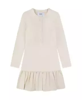 Короткое платье с рюшами и длинными рукавами Silvian Heach, белый