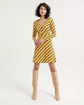 Короткое платье с V-образным вырезом Surkana, коричневый