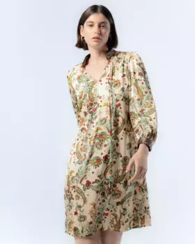 Короткое платье с V-образным вырезом и принтом пейсли Filipa Niza, кремовый