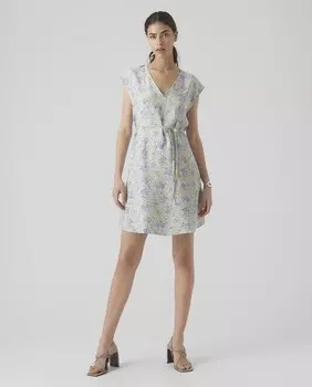 Короткое платье с V-образным вырезом Vero Moda, белый