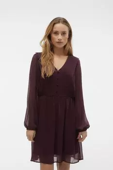 Короткое платье с вырезом и кружевом Vero Moda, фиолетовый