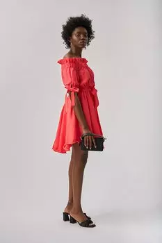 Короткое платье с вырезом на плечах Inna B, красный