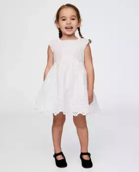 Короткое платье с вышивкой Gap, белый