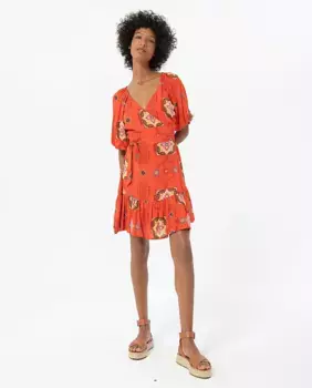 Короткое платье с запахом Surkana, красный