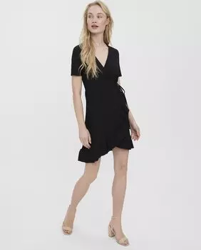 Короткое платье с запахом Vero Moda, черный