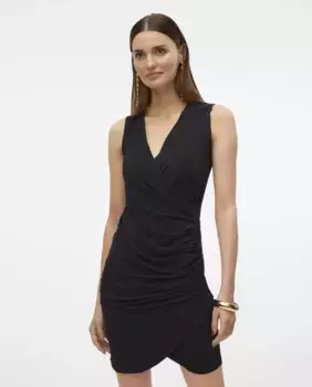 Короткое платье с запахом Vero Moda, черный
