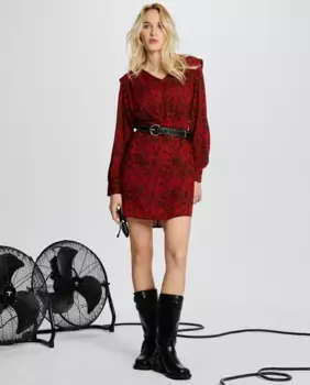 Короткое платье с завышенной талией Only, красный