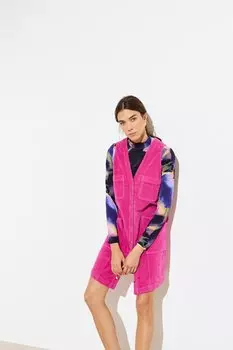 Короткое платье сарафан из вельвета Oliver Bonas, розовый