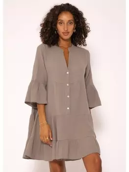 Короткое платье SASSYCLASSY Musselin, серо-коричневый