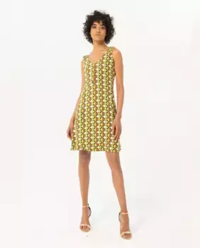 Короткое платье со сборками на бретелях Surkana, зеленый