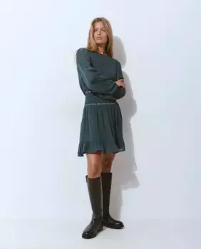 Короткое платье со сборкой и рюшами Brownie, зеленый