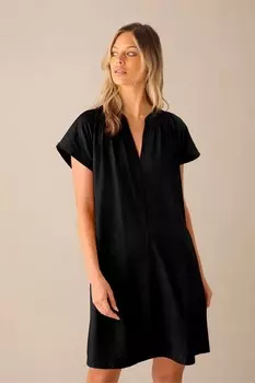 Короткое платье со сборкой на шее Ro&Zo, черный